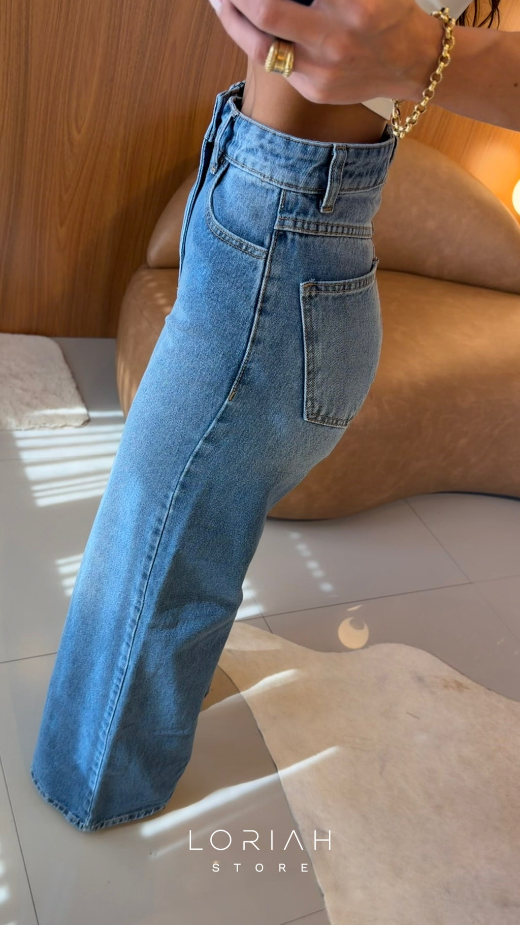 Calça Jeans Wide Leg Kyra Estonada