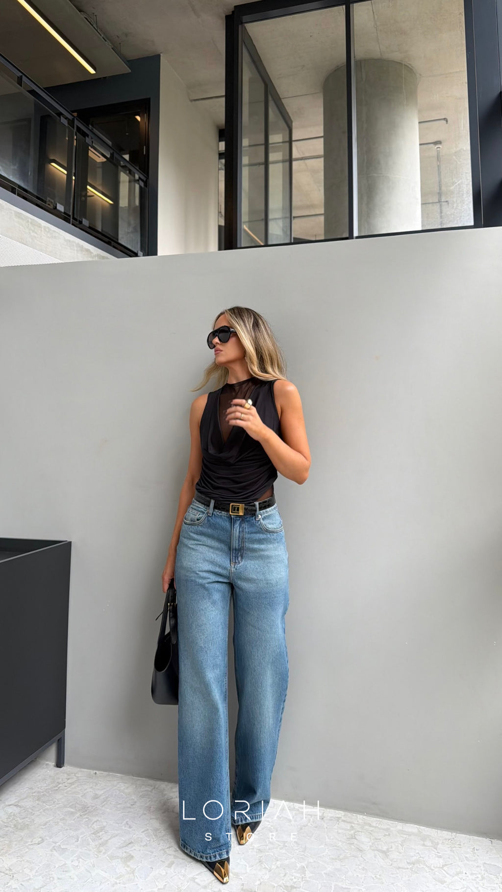 Calça Jeans Wide Leg Curved Esmeral