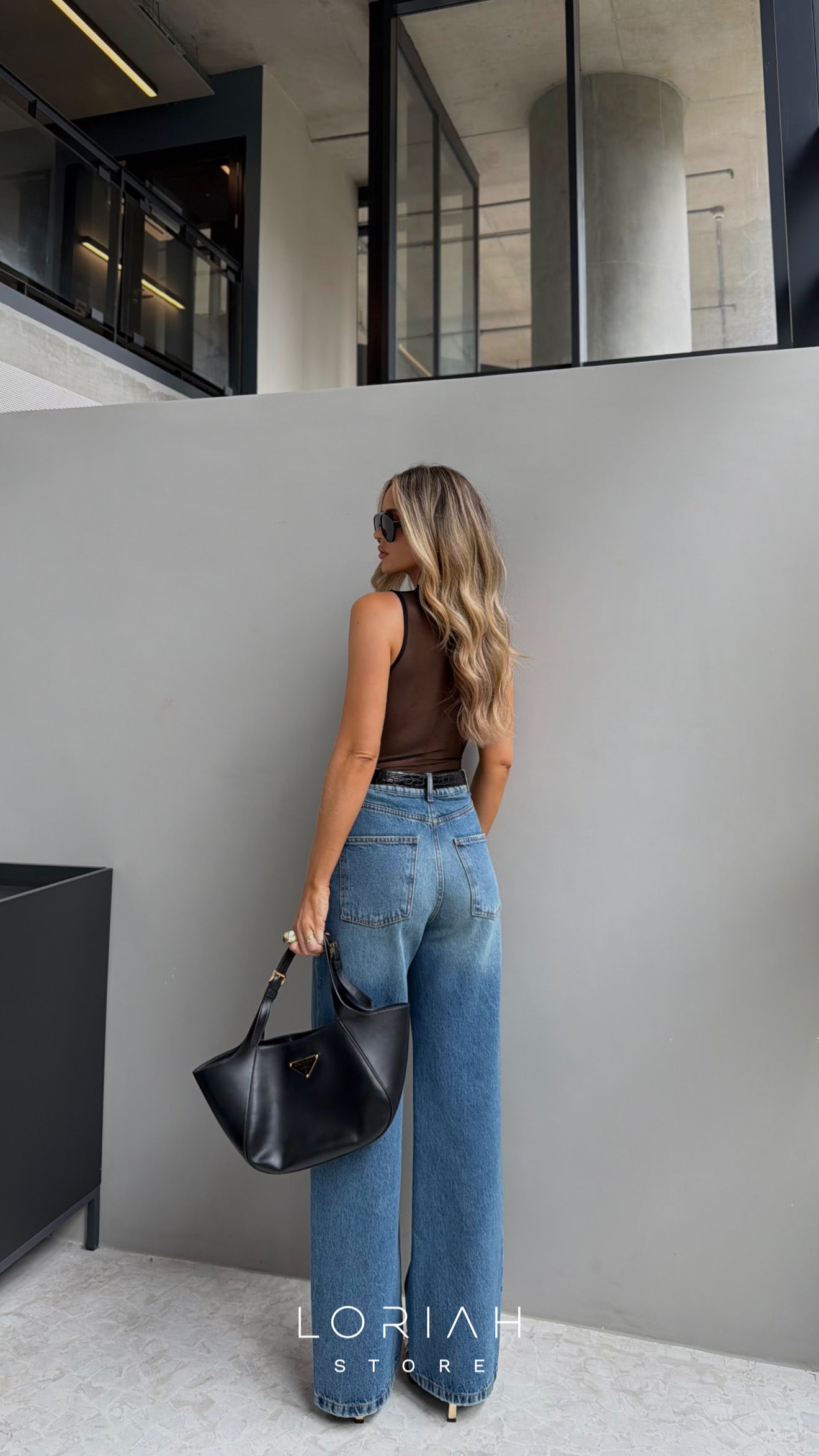 Calça Jeans Wide Leg Curved Esmeral