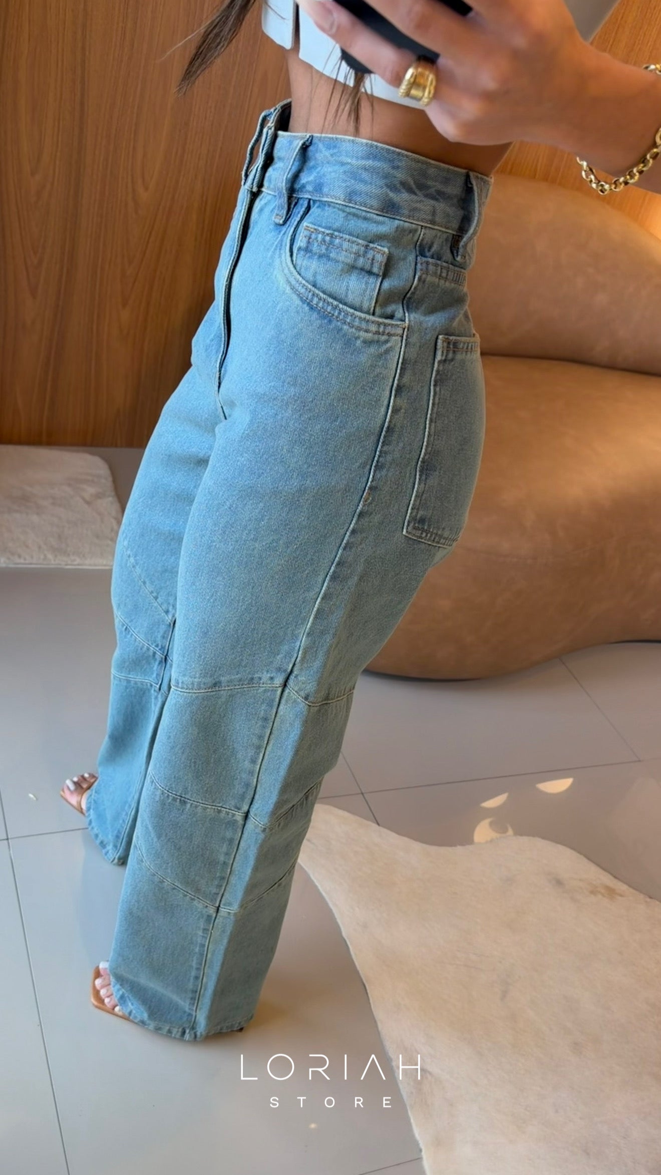 Calça Jeans Wide Leg Micaela