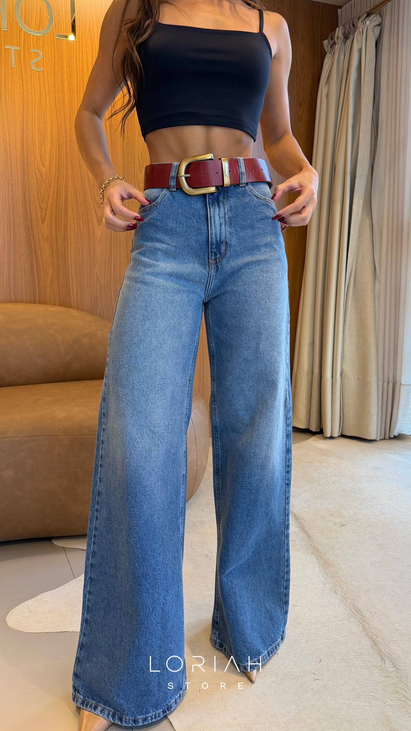 Calça Jeans Wide Leg Kyra Estonada